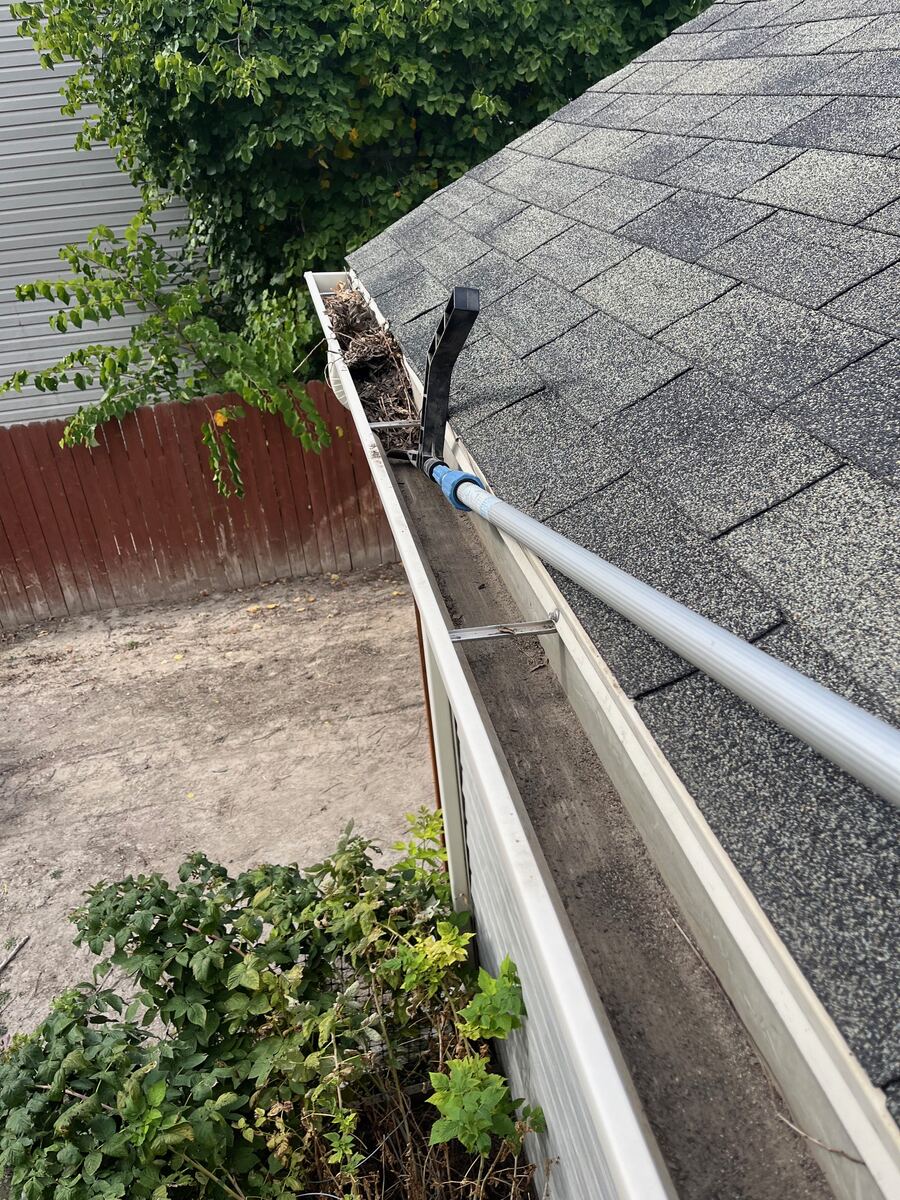 The same gutter cleared